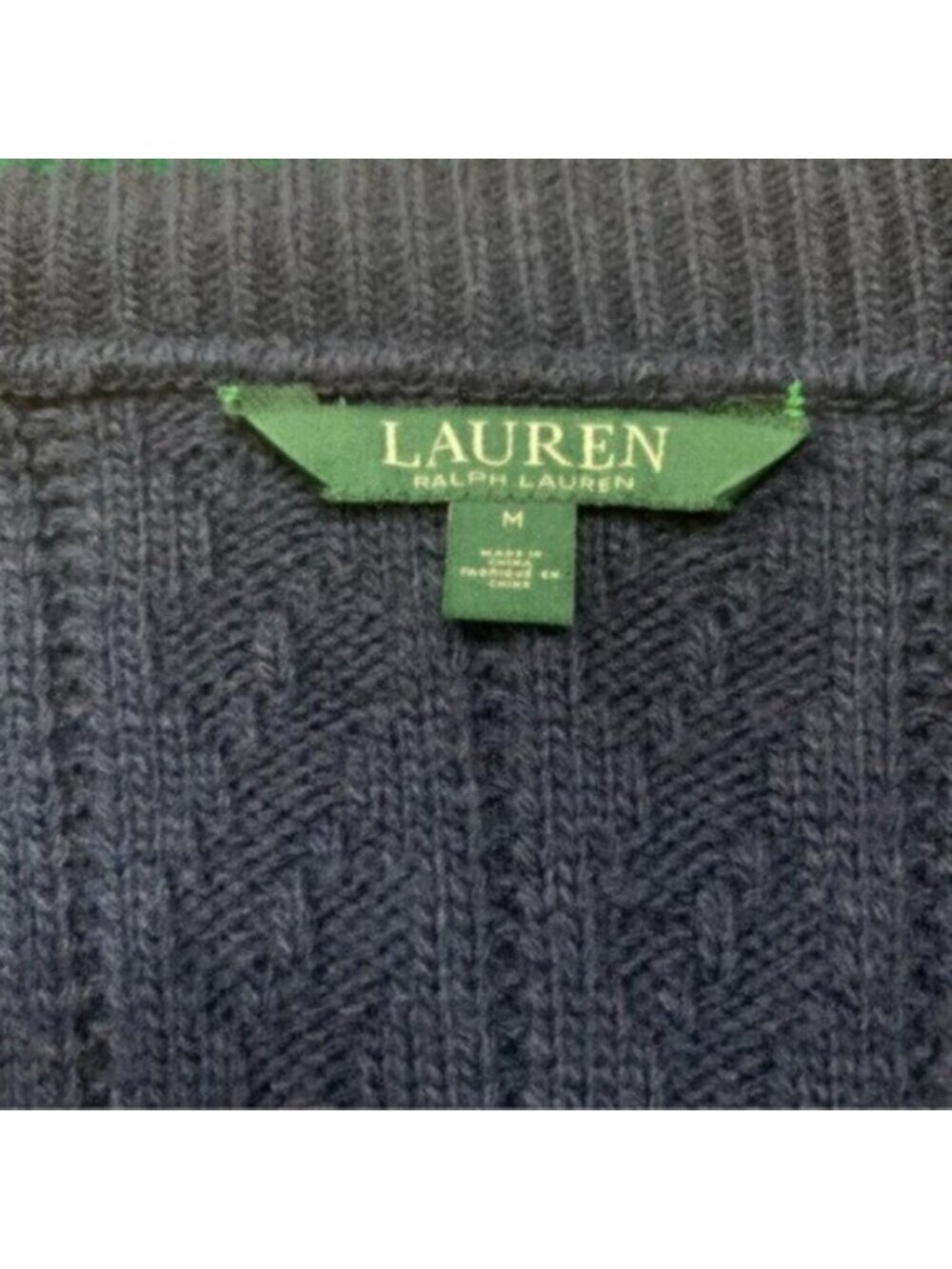 Lauren Ralph Lauren Rare Vintage Cable Cardigan Sweater With Gold Buttons - Picture 14 of 17
